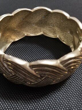 Silver-Tone Knotted-"Look" Hinged Fold-Out Clasp Bracelet